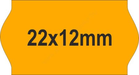22x12mm árazócímke - FLUO narancs - eredeti OLASZ (1400db/tek)