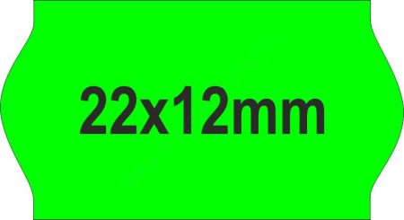 22x12mm árazócímke - FLUO zöld - eredeti OLASZ (1400db/tek) 
