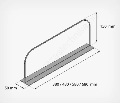 Termékelválasztó 15x38cm T- mágneses talp