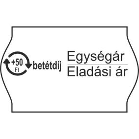 26x16mm +50Ft betétdíj árazócímke (1.000db)