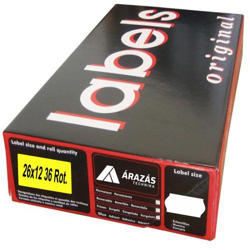 26x12mm fehér árazószalag (1.200db/tek) (10tek/cs)