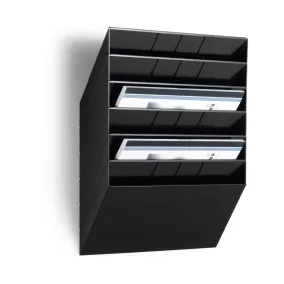   FLEXIBOXX fali A4 fekvő proskektustartó 6 rekeszes - fekete (1709785060)