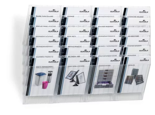 FLEXIBOXX fali A4 álló proskektustartó 6 rekeszes - átlátszó (1709760400)