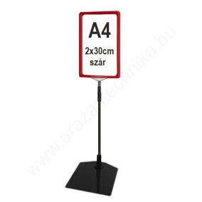   Információs állvány - A4 plakátkeret + (kihúzható SZÁR 2*30 cm) + PVC lapvédő fólia