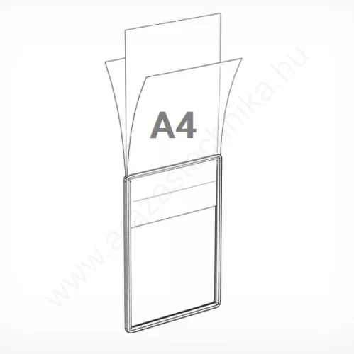Információs állvány - A4 plakátkeret + (kihúzható SZÁR 2*30 cm) + PVC lapvédő fólia