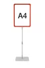 Információs állvány A4 PIROS keret+PVC (35-55cm ezüst szár)