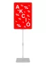 Információs állvány A4 PIROS keret+PVC (35-55cm ezüst szár)