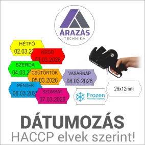 PRINTEX Z10 dátumozó gép H-K-Sz-Cs-P-Sz-V klisével