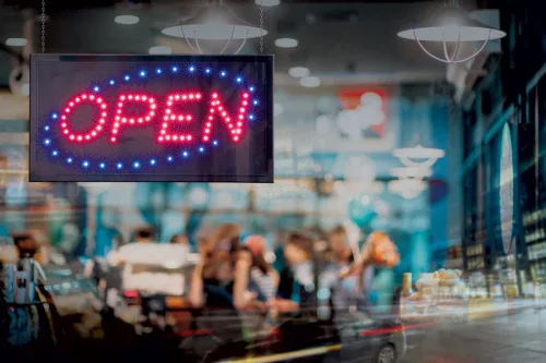 LED tábla Securit – OPEN