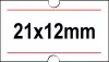 21x12mm Original árazócímke  - piros csík (1.000db/tek)