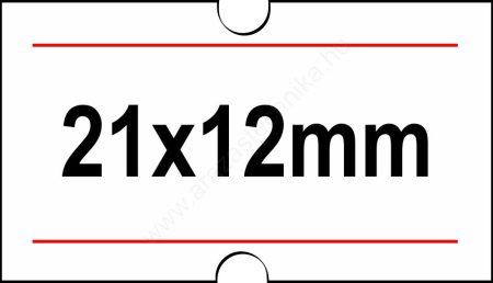 21x12mm árazócímke  - piros csík - eredeti OLASZ (1.000db/tek)