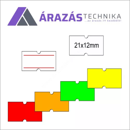 21x12mm Original árazócímke  - piros csík (1.000db/tek)