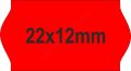   22x12mm árazócímke - FLUO piros - eredeti OLASZ (1400db/tek)