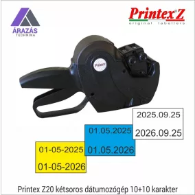 PRINTEX Z20 kétsoros - dátumozógép (10+10 karakter)