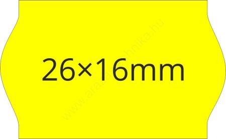 26x16mm FLUO citrom ORIGINAL árazócímke (1.000db/tek)