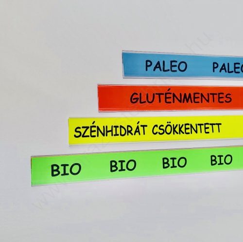 Háttércsík 30mmx50mm piros alapon BIO, Paleo...