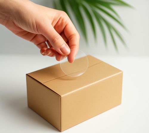 20mm átlátszó körcímke - PP CLEAR műanyag lezárócímke (1.000db/40)