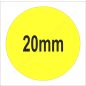 20mm körcímke ÚJ felirat - FLUO sárga alapon (1.000db)
