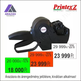   Printex Z17/-% kétsoros árazógép, AKCIÓ és kedvezmény jelölésre