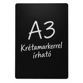 A3 fekete PVC lap (297x420mm) folyékony krétával írható