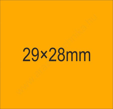 29x28mm fluo narancs ORIGINAL árazócímke