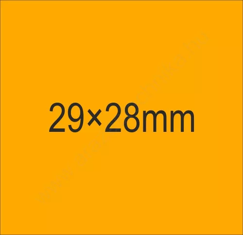 29x28mm fluo narancs ORIGINAL árazócímke