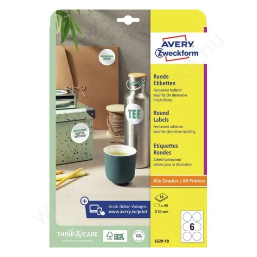 6229-10 Avery 80mm körcímke