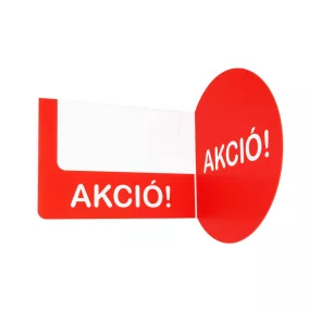 Jelzőtábla ársínhez AKCIÓ - KÖR  90x70mm - PIROS