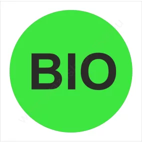 38mm körcímke - BIO felirat - zöld