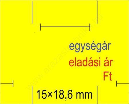 15x18,6mm citrom EÁ/EÁ árazószalag u.gy.