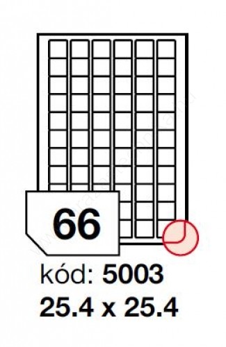 25,4x25,4mm 66 db/ív Rayfilm íves etikett címke [5003A]