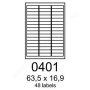   63,5 x 16,9 mm 48 db/ív Rayfilm íves etikett címke [0401A]
