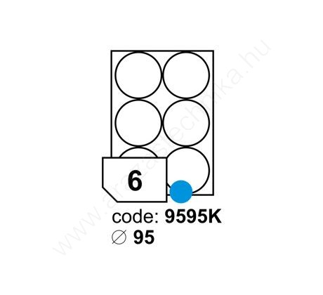 Körcímke 95mm (6 db/ív) Rayfilm íves etikett címke [9595KA]