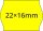 METO EC1622 / 22x16mm FLUO citrom árazószalag