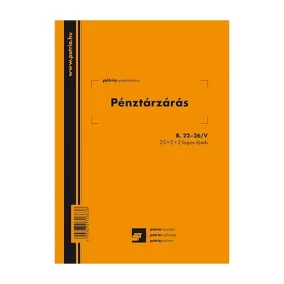 Pénztárzárás A5 25x2+2 lap B.22-26/V