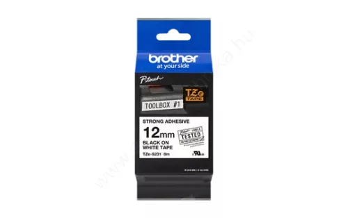 Brother P-touch 12mm FEHÉR-FEKETE TZe-S231 szalagkazetta