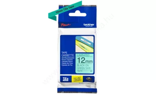 Brother P-touch 12mm ZÖLD-FEKETE TZe-731 szalagkazetta