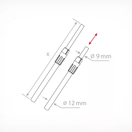 Teleszkópos ANTRACIT infó szár 75-150cm