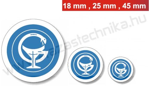 Gyógyszertári címke - Szigillum 45mm - kék (113 K )