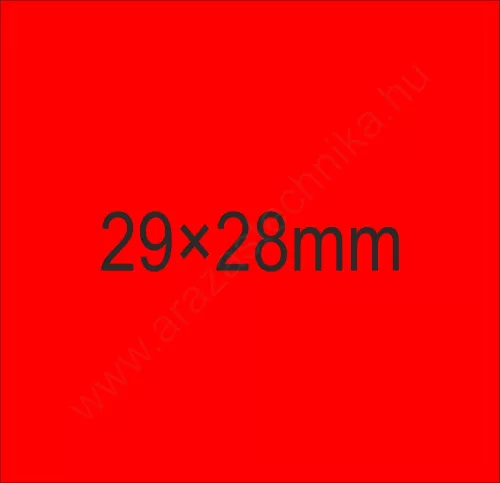 29x28mm fluo piros Original árazócímke