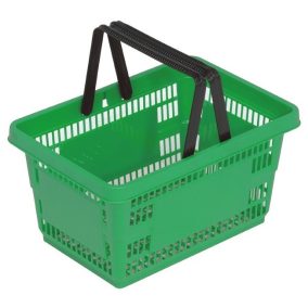 22 literes kézi bevásárló kosár - zöld