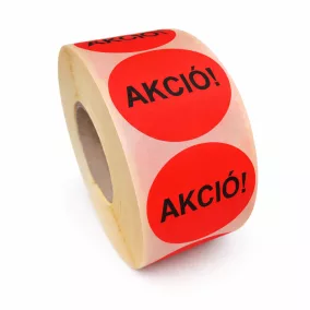 35mm AKCIÓ - fluo PIROS körcímke (1.000db/tek)