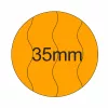 35mm BIZTONSÁGI - AKCIÓ fluo NARANCS körcímke (2.000db/tek)