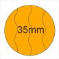 35mm BIZTONSÁGI - AKCIÓ fluo NARANCS körcímke (2.000db/tek)