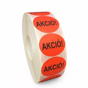   35mm BIZTONSÁGI - AKCIÓ fluo PIROS körcímke (2.000db/tek)