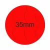 35mm BIZTONSÁGI - AKCIÓ fluo PIROS körcímke (2.000db/tek)