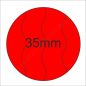 35mm BIZTONSÁGI - AKCIÓ fluo PIROS körcímke (2.000db/tek)