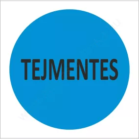 35mm körcímke - TEJMENTES felirat - kék