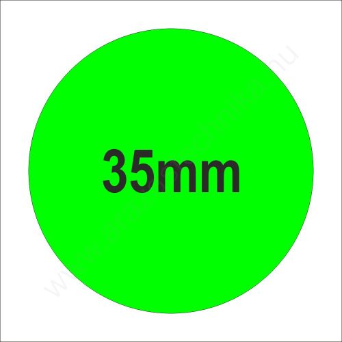 35mm fluo ZÖLD körcímke (1.000db/40)