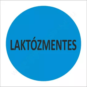 35mm körcímke - LAKTÓZMENTES felirat - kék